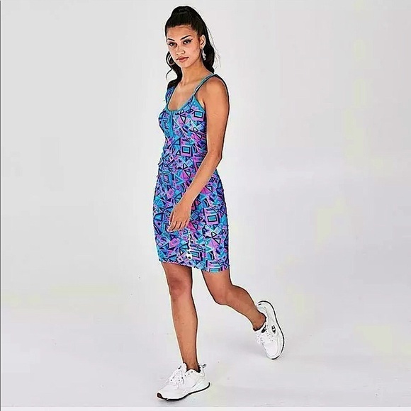 Champion Womens MTV Bodycon Dress MultiColor Small‎ Geometric Mini 90’s vibe - Picture 12 of 12